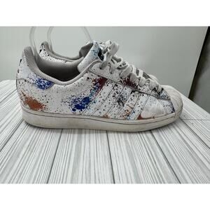 ADIDAS ORIGINALS SUPERSTAR‎ ID9770 "PAINT SPLATTER" WHITE MULTICOLOR SZ 8